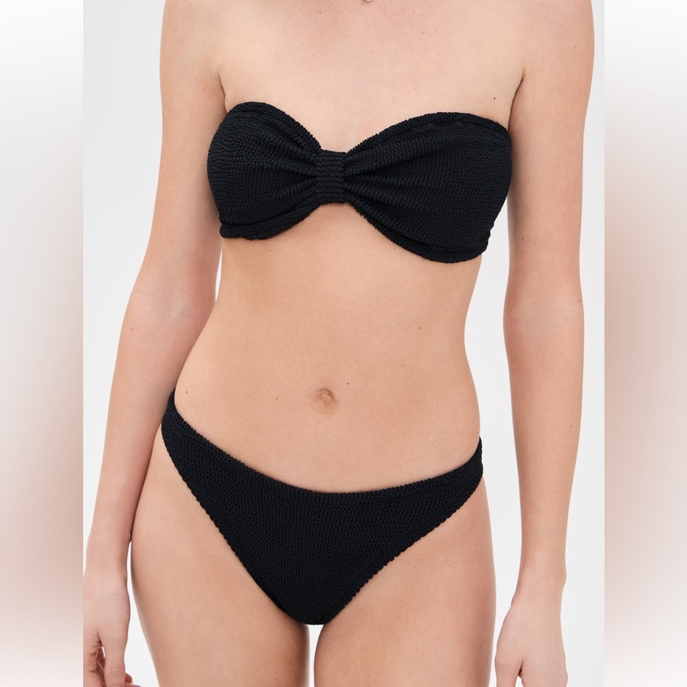 Hunza G black strapless bikini top & bottom *worn once, perfect condition*